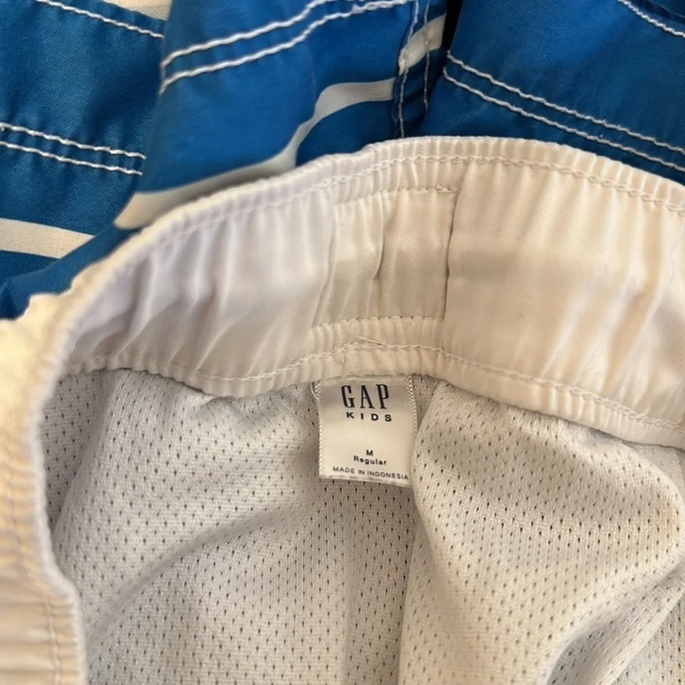 Gap Kids Blue Multicolor Stripe Boys Swim Trunks Size‎ M
